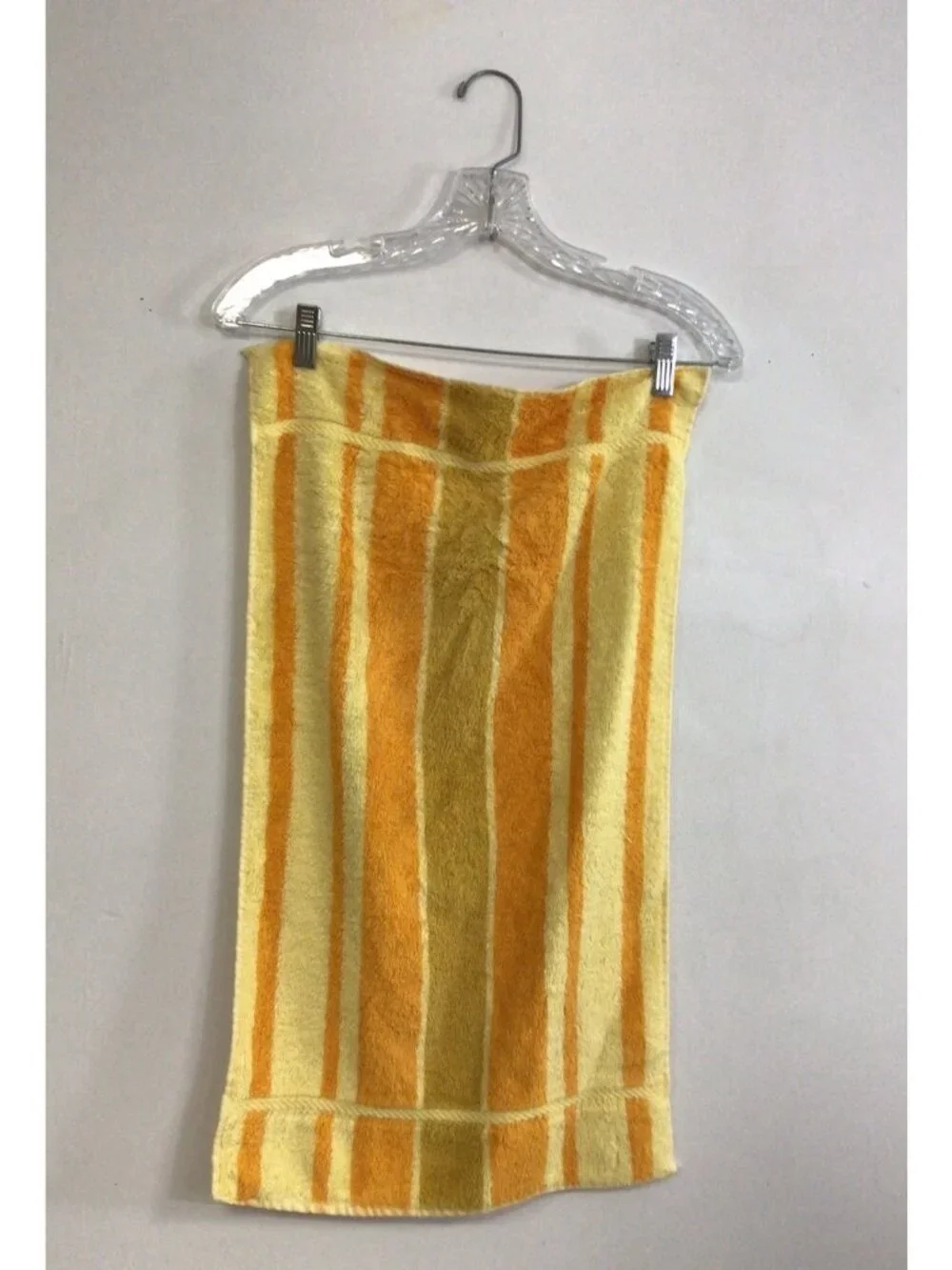Vintage Mid Century Yellow Retro Stripes Hand Towel